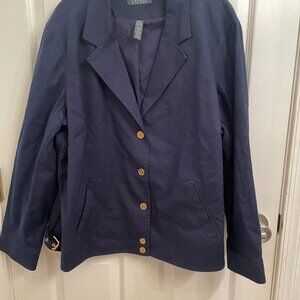 Lauren Ralph Lauren Navy Blue Lined Blazer Jacket Gold Buttons size 22W